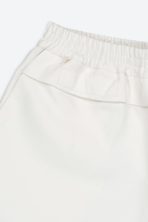 The mixed fabrics short shorts have minimal modern aesthetics design allowing comfort and bringing self-confidence. This unique piece is made locally in Paris to reduce environmental impact and guarantee high quality and durability of the products.