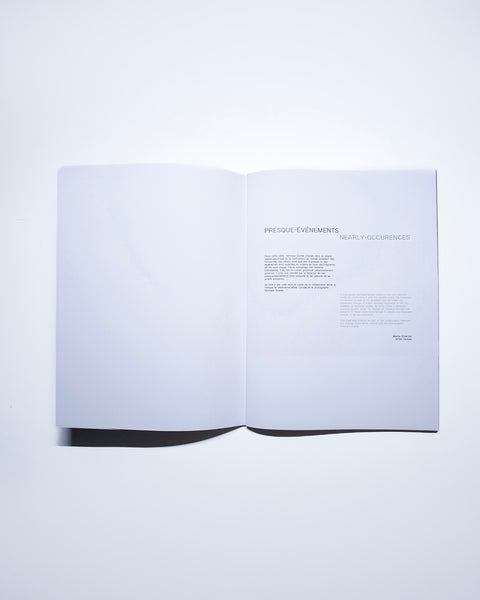 This booklet contains the entire “NEARLY-OCCURRENCE” series developed by the photographer Henrique Soares as part of the creative collaboration with White Canvas.&nbsp;

In this series, Henrique travels in his own psychic reality by confronting it with the outside world. His fantasies, his desires, as well as his anxieties and his hopes are expressed through all these faceless fragments of life. By breaking up individual stories, he turns it into a personal-universal graphic novel. He creates an intimacy t